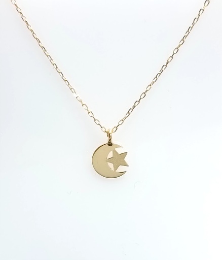 [1610150400] 1-345901C+C Collar Oro Amarillo Luna Estrella