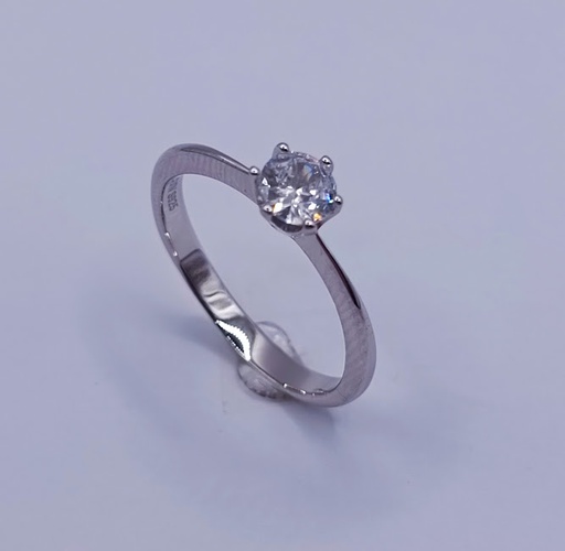 R-0701 M Anillo Plata Solitario 5mm 