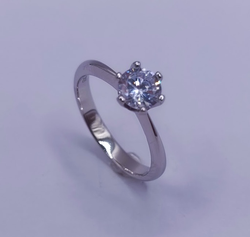 R-0701 G Anillo Plata Solitario 6mm