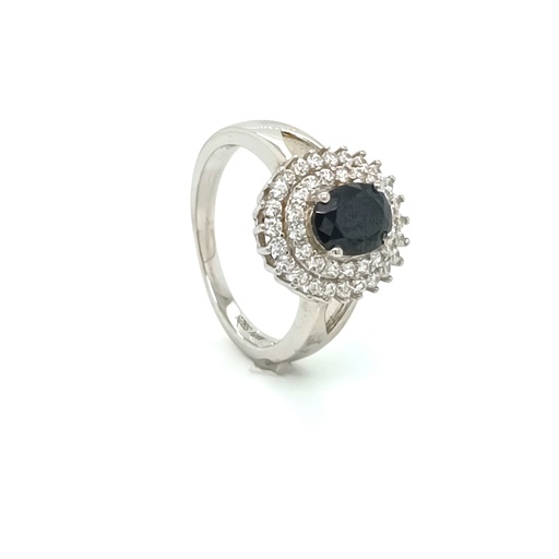 R-0014 N Anillo Plata Negro
