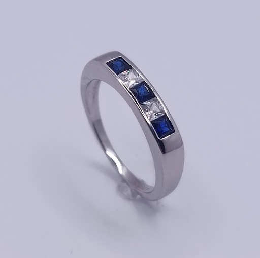 R-1007 Z Anillo Plata Cintillo Zafiro