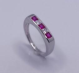 R-1007 R Anillo Plata Cintillo Rubi