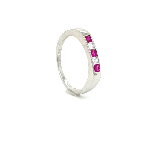 R-1007 R Anillo Plata Cintillo Rubi