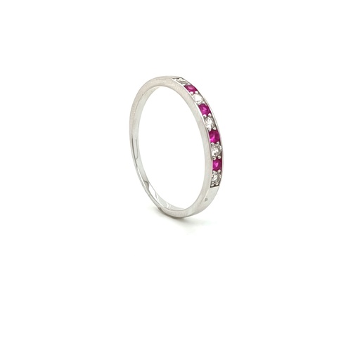 R-1009 R Anillo Plata Cintillo Rubi