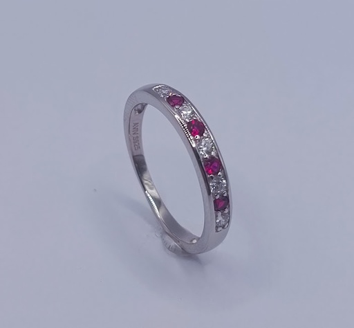 R-1009 R Anillo Plata Cintillo Rubi