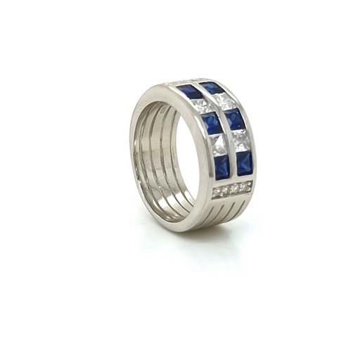 R-1076 Z Anillo Plata Zafiro 