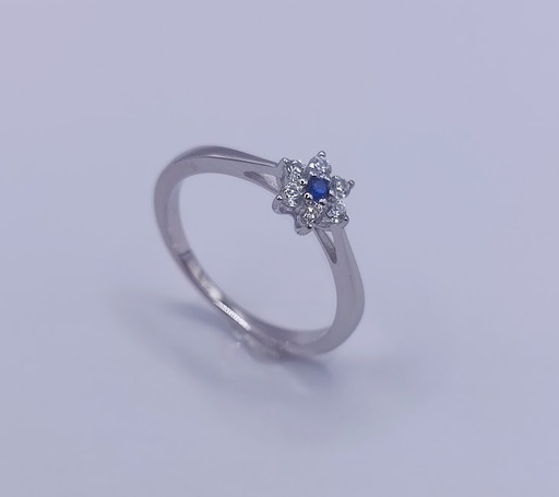 R-1302 Z Anillo Plata Zafiro Roseta