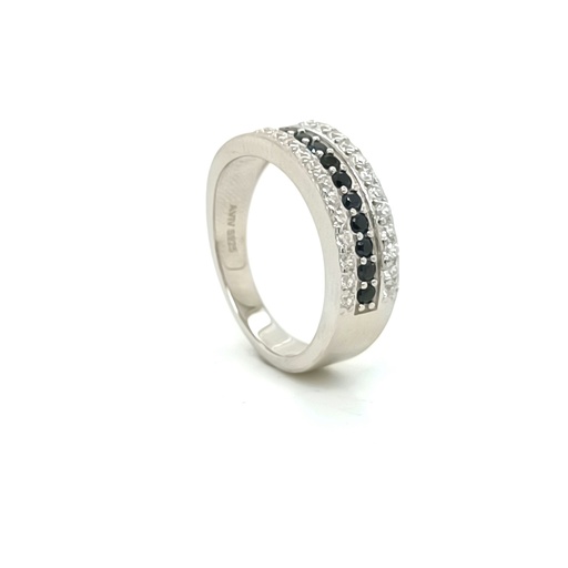 R-1445 N Anillo Plata Negro