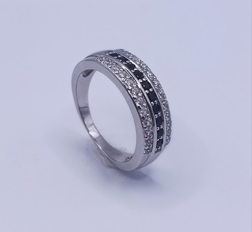 R-1445 N Anillo Plata Negro
