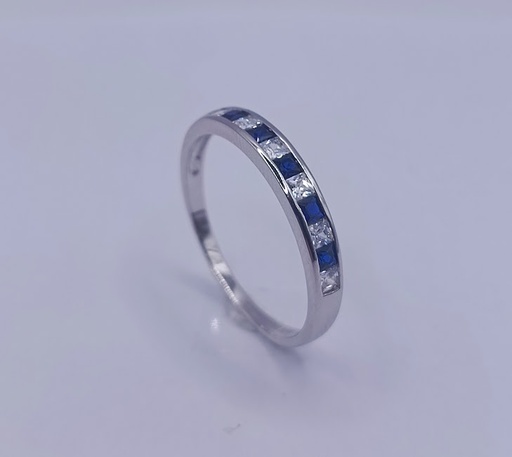 R-1459 Z Anillo Plata Zafiro Cintillo