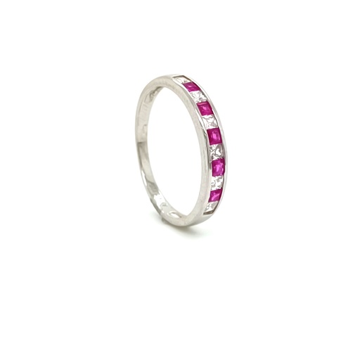 R-1459 R Anillo Plata Cintillo Rubi