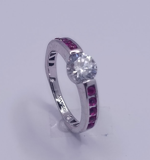 R-1452 R Anillo Plata Rubi