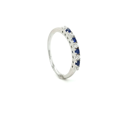R-1461 Z Anillo Plata Cintillo Estrecho Zafiro