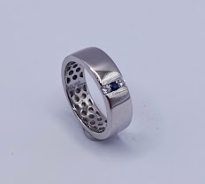SR-0176 Z Anillo Plata Banda Zafiro