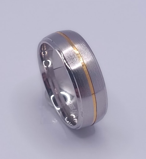 SR-0375 Argolla Plata Oro Vermeille Matrimonio Alianza