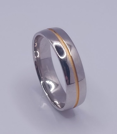 SR-0395 Argolla Plata Oro Vermeille Matrimonio Alianza