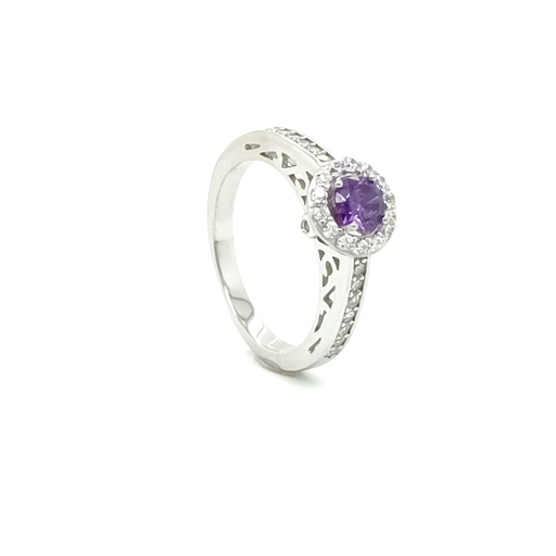 SR-1508 AM Anillo Plata Compromiso Amatista