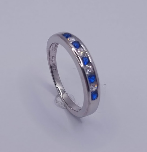 R-0548 Z Anillo Plata Cintillo Zafiro