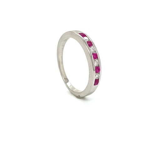 R-0548 R Anillo Plata Cintillo Rubi