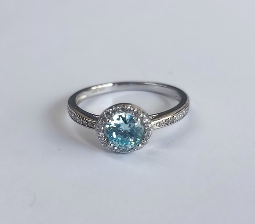 R-0032 TA Anillo Plata Aguamarina