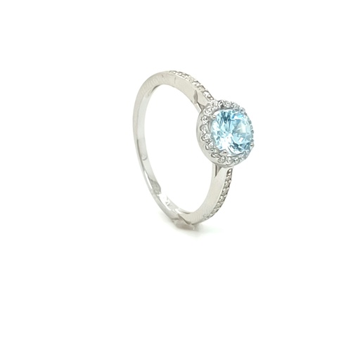 R-0032 TA Anillo Plata Aguamarina