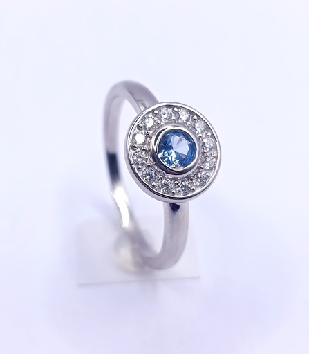 JR-0015 TA Anillo Plata Aguamarina