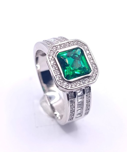 R-1331 E Anillo Plata Esmeralda