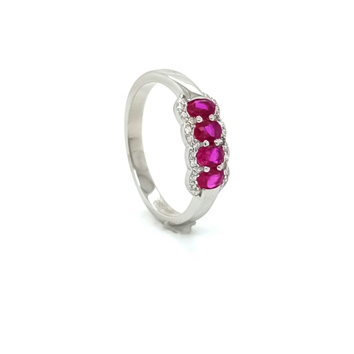 R-30925 R Anillo Plata Rubi