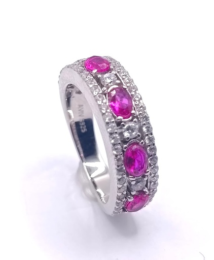 R-6114 R Anillo Plata Rubi