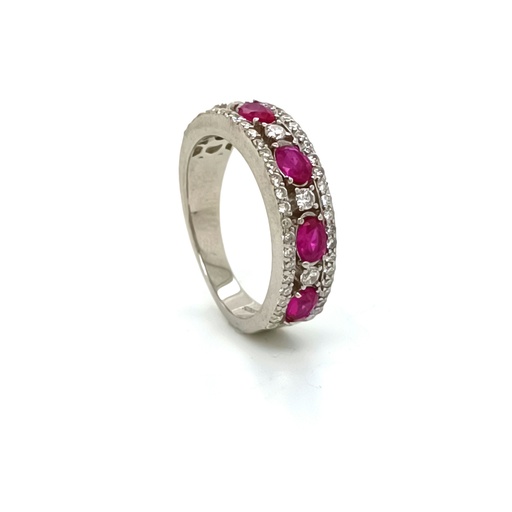 R-6114 R Anillo Plata Rubi