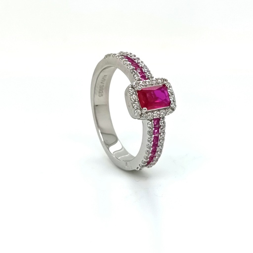 R-7368 R Anillo Plata Rubi