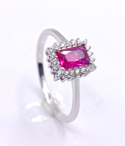 R-24697 R Anillo Plata Rubi