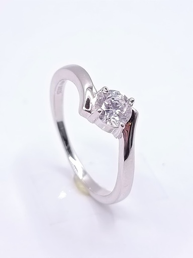 R-2407 Anillo Plata Solitario Tension