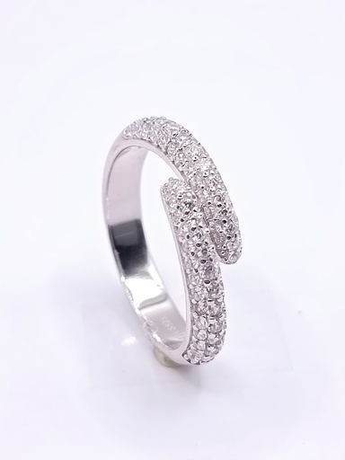 R-2408 Anillo Plata Bombe Pave