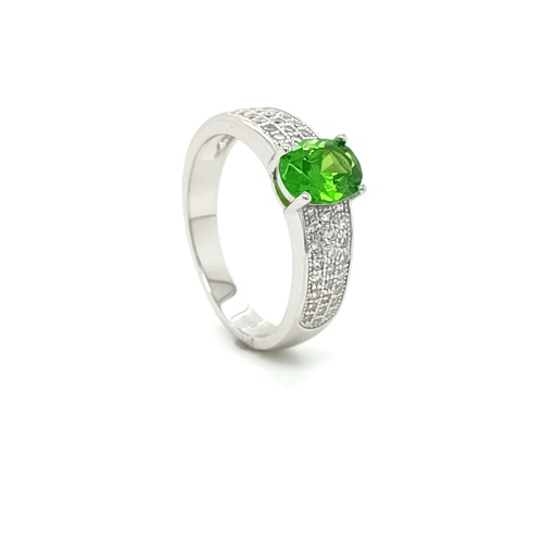 SL60029F1 Anillo Plata Compromiso Esmeralda