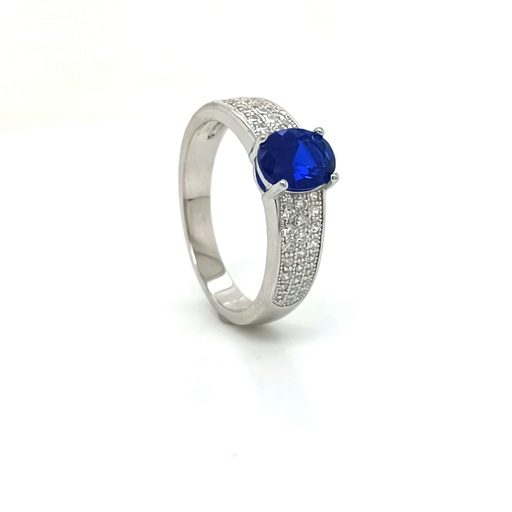 SL60029D1 Anillo Plata Compromiso Zafiro