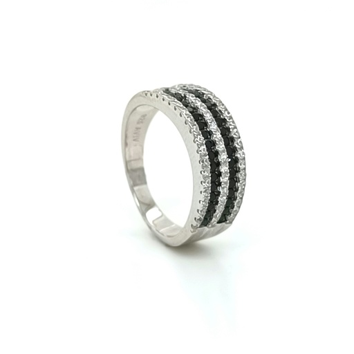 SL30526A1 Anillo Plata Canal Negro