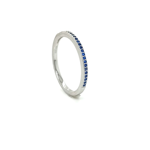 SL60268G1 Anillo Plata Cintillo Fino Zafiro