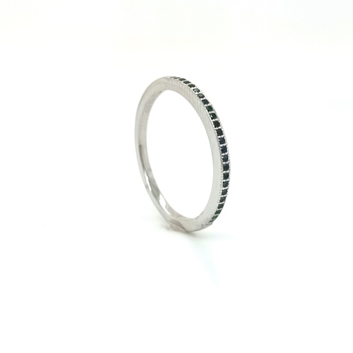 SL60268H1 Anillo Plata Cintillo Fino Black