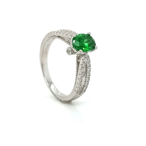 SL31728L1 Anillo Plata Esmeralda