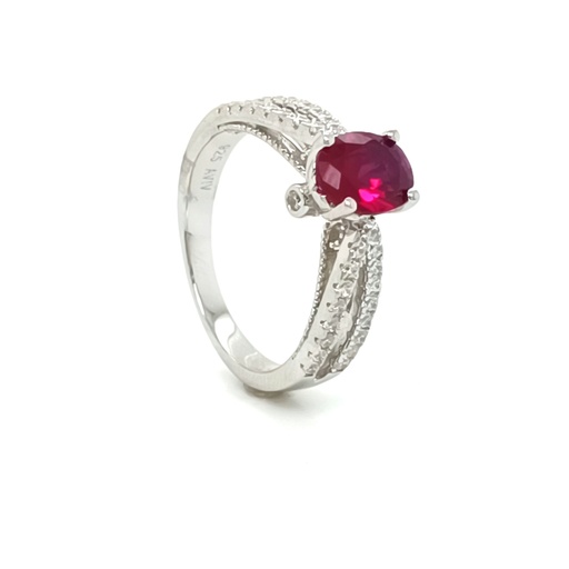 SL31728G1 Anillo Plata Rubi