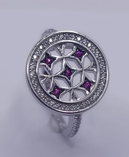 SL90105GH1 Anillo Plata Rodio