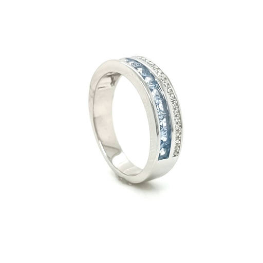 SL32683B1 Anillo Plata Cintillo Aguamarina