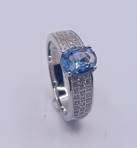 SL60029M1 Anillo Plata Aguamarina
