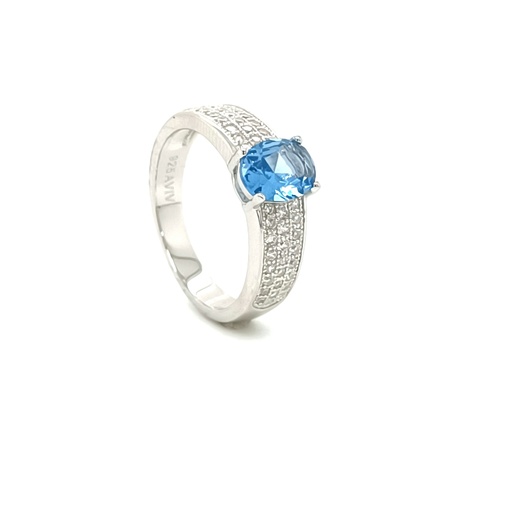 SL60029M1 Anillo Plata Compromiso Aguamarina
