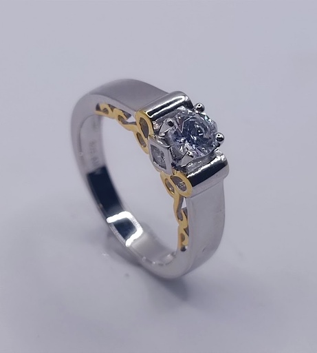 SL90585K1 Anillo Plata Solitario