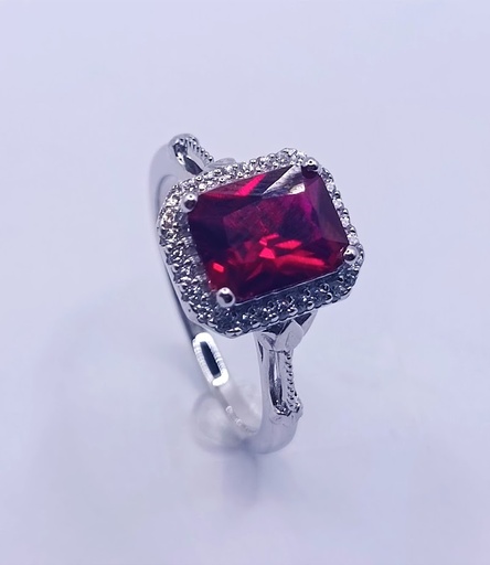 SL90764G1 Anillo Plata Rubi
