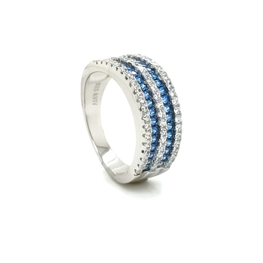 SL30526DH1 Anillo Plata canal Aguamarina