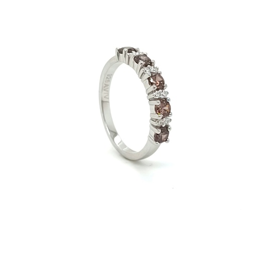 SL39263C1 Anillo Plata Cintillo Brown
