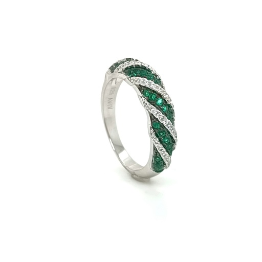 SL31247L1 Anillo Plata Esmeralda Bombe 